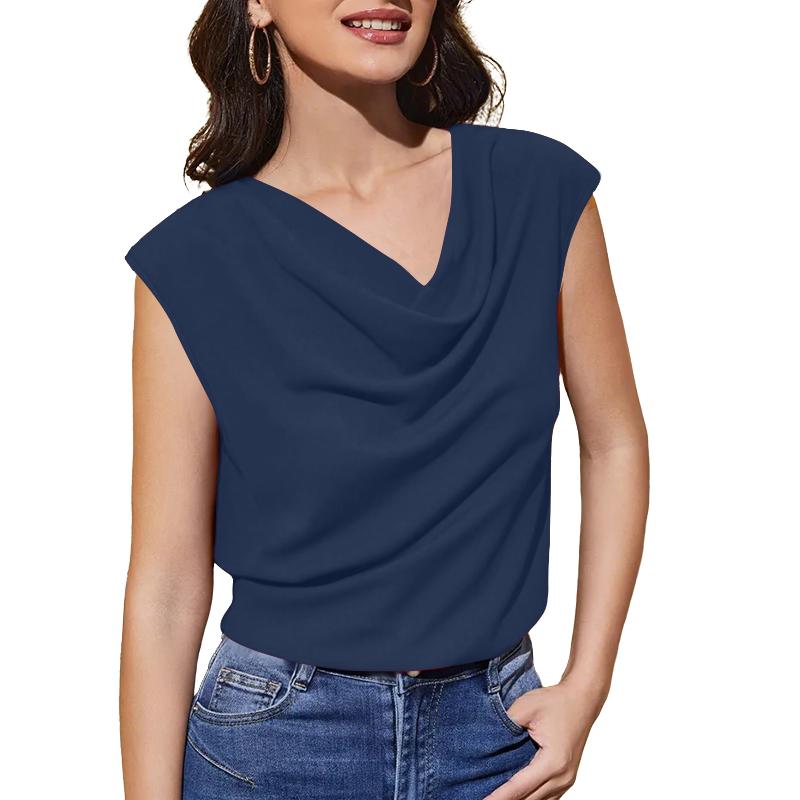 ZANZEA Womens Casual Swing Collar Solid Color Short Sleeve Blouse