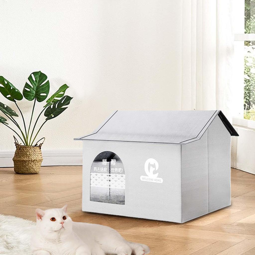 Outdoor Cat House Cat Shelter Outdoor Cooling House Weatherproof Foldable Shelter Bed With Ice Packs For Dog Kitten Backyard