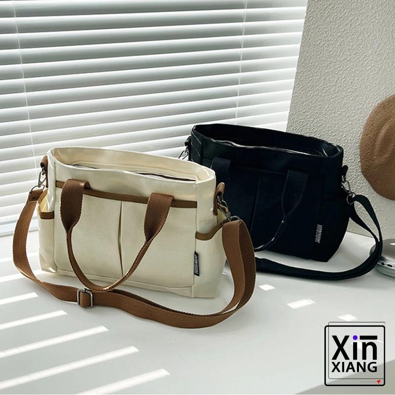 Women's Canvas Tote bag Multifunctial Large Capacity Zipper Messenger Bag Student Casual Handbag Designer Bag