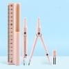 3-in-1 Compass Ruler Set Stationery Set Mathematics Function Ruler Measuring Ruler Pencil Compass Kit School Office