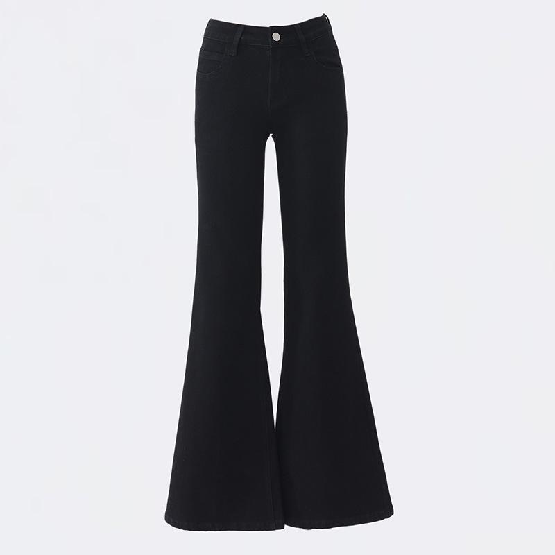 YC&2 Retro Spicy Girl Low-Waist Wide-Leg Flared Jeans for Women - Slimming, Micro-Elastic, Versatile, Spring/Summer