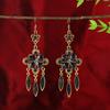 Crystal fringed earrings women's bohemian long temperament personality retro court earrings