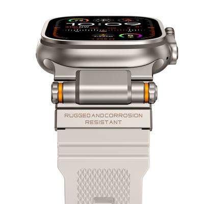 Titanfarbenes Silikonarmband für Apple Watch Band Ultra 3 2 49mm Serie 11 10 46mm Armband für Iwatch 9 8 7 6 5 4 Se 45mm 44mm