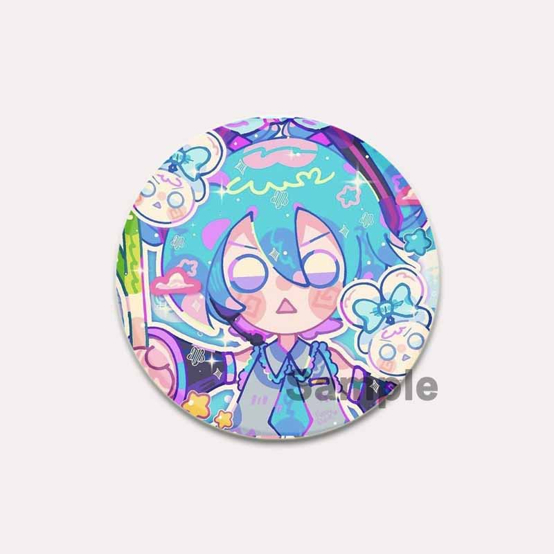 

32/44/58 мм Хацунэ Мику мультяшная фигурка броши косплей певица значок для воротника рюкзак шляпа аксессуар ручной работы аниме эмалированная булавка 32mm
