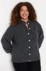 Women's Style Plus Size Anthracite Button-Closed Cardigan