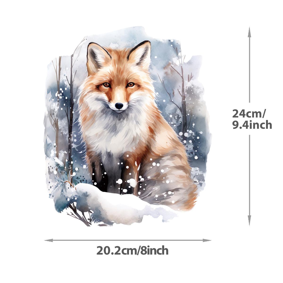 

Нашивка с изображением животных, зимняя лиса, крутая термопереводная футболка, толстовки, наклейки для одежды, наклейка «Сделай сам», нашивка с изображением парчей Ropa, простая печать