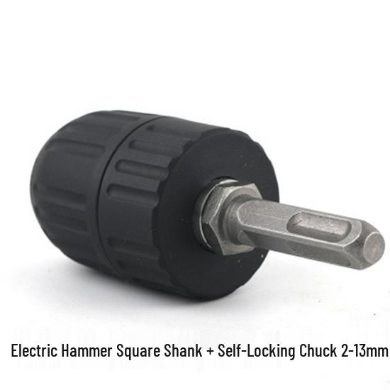 Multi-function Rotary Hammer to Electric Drill Adapter: Round/Square Shank, Four-Flute, Round Head