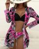Women's Bikini 3 Piece Floral Sexy Quick Dry Swimsuit Set