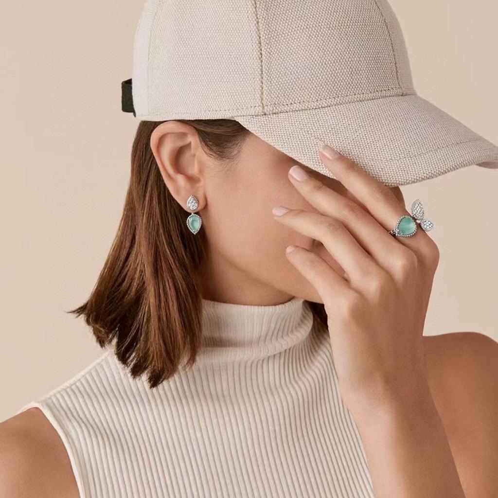 New Hot Brand Vintage Women' Rings Luxury Jewelry For Women Water Drop Designer Gift Fashion Pure 925 Silver Lady Party Rings