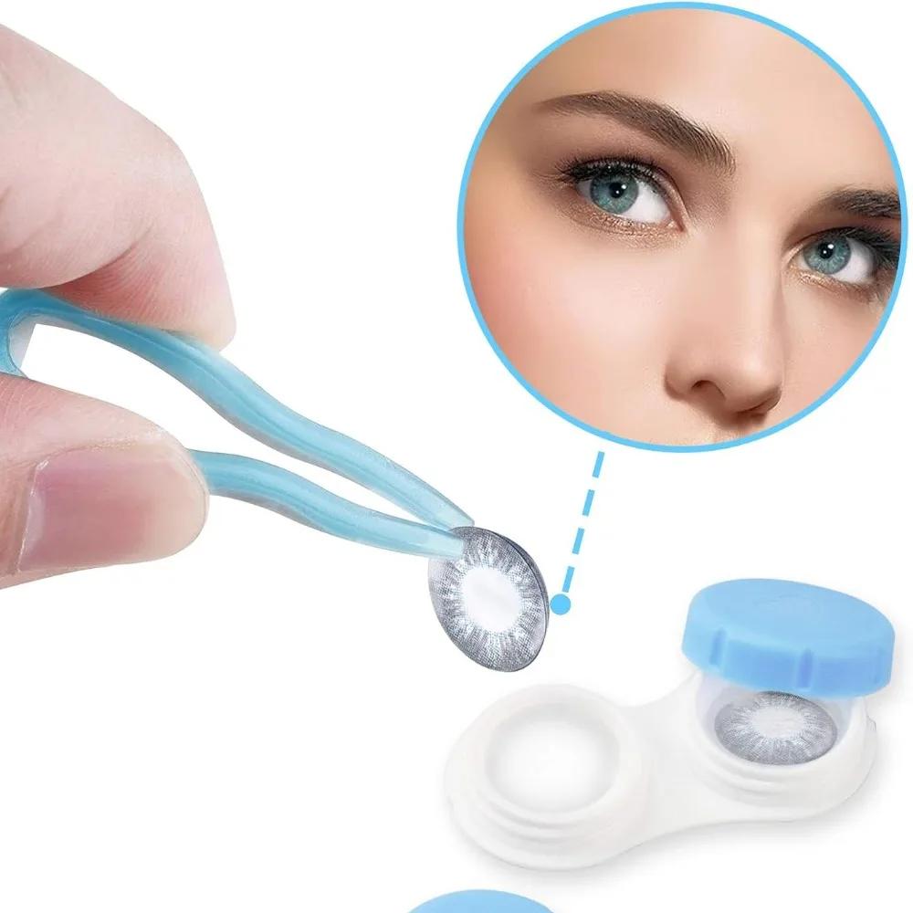 1PC Contact Lens Box Holder Portable Small Lovely Travel Solid Colour Eye Contact Lenses Case Container Soak Storage Case Kit