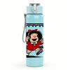 1PC Dancing Girl Cartoon Print 750ml Color Plastic Sports Water Bottle Leakproof Flip Straw Lid For Sports Office Home Use