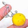 Baltic Amber Gemstone Handmade 925 Sterling Silver Jewelry Pendant 2.25"