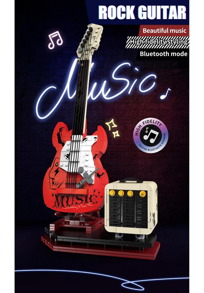 DIY Bluetooth Connectable Guitar Speaker Building Blocks for Kids