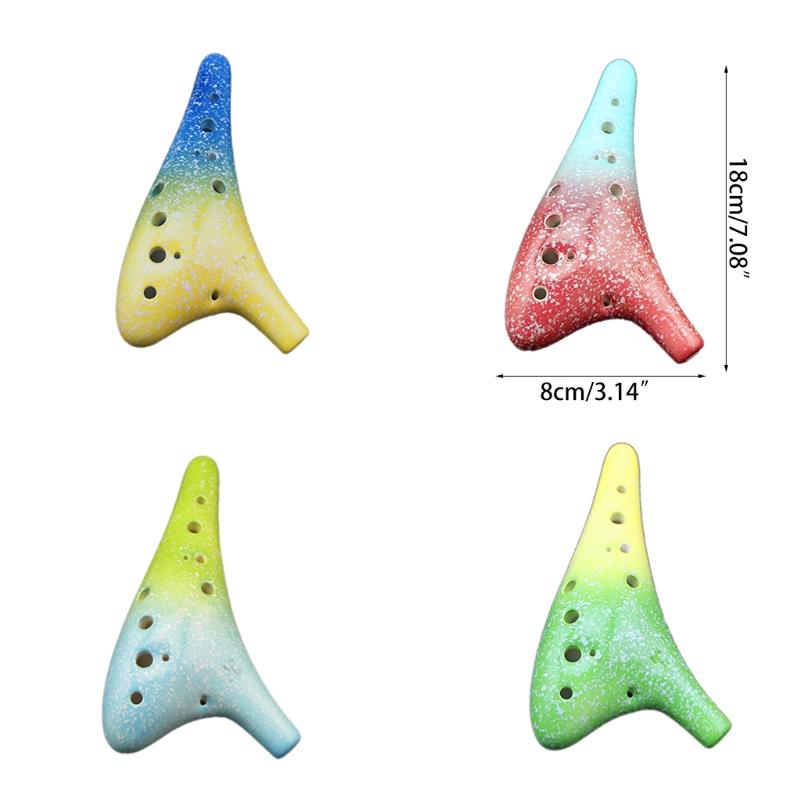 Cheap 12 Hole Mixed colorful Style Ocarina Graceful Shape Pottery Ocarina in Alto C Joom