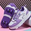 Boys Youth Roller Skates  Shoes Removable Flat Shoes Four Wheels Girls Roller Skates Sneakers for Women