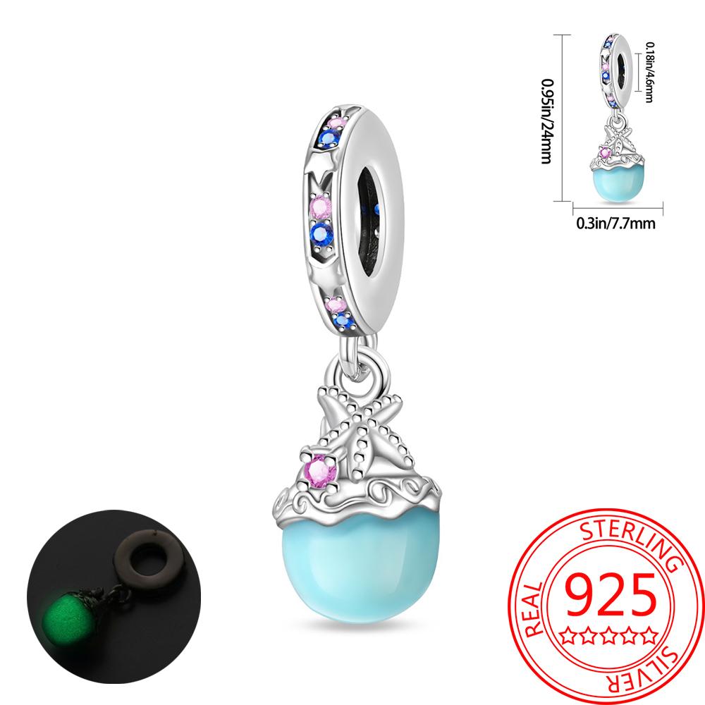 Noctilucent Copper Marine Organism Flowers Firefly Star Moon Build Pendant Bead Fit Bracelet Necklaces Party Gifts