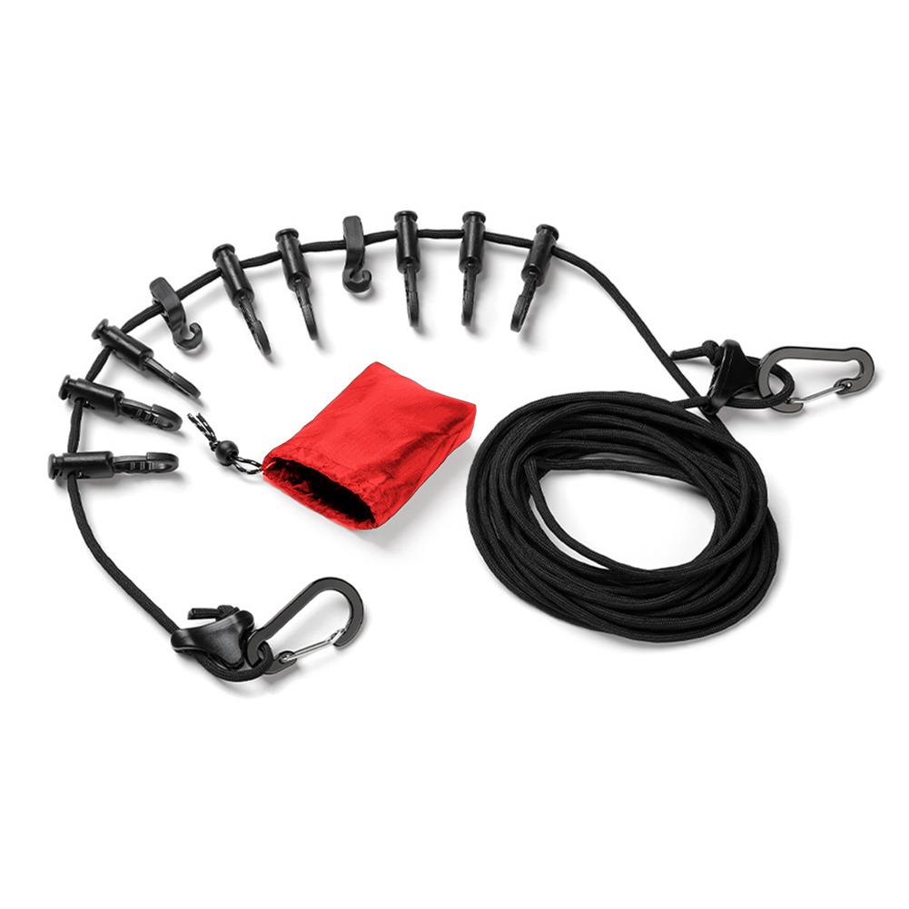 

5m Camp Wind Rope with D-Shaped Hooks Buckle for Outdoor Camping Hiking Survival Clothesline Cord Lanyard Tents Rope Strap China Mainland