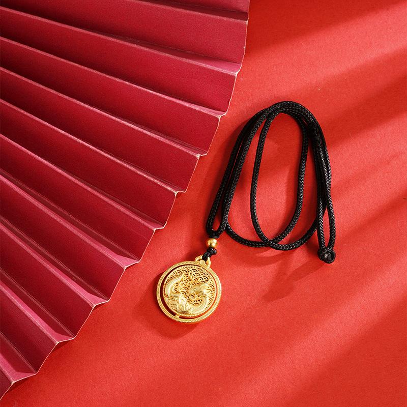 Ancient Auspicious Cloud Zodiac Dragon Male and Female National Fashion Retro Ornament Necklace Pendant