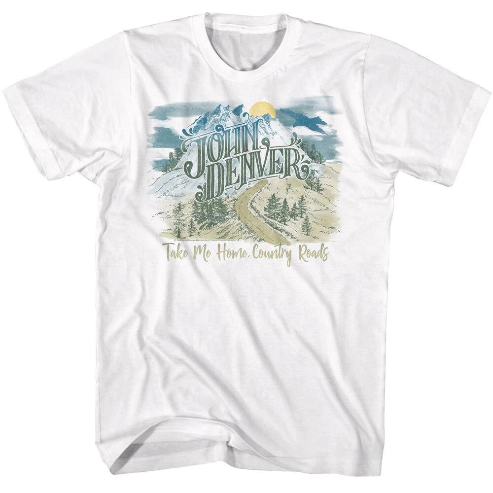 John Denver Take Me Home Country Roads Drawing Men s T Shirt Folk Music Merch S