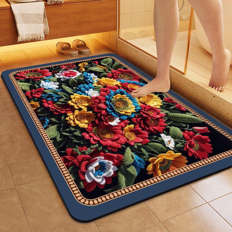 Entrance Mat Bathroom Entrance Door Mat Non Slip Absorbent Wear-resistant Floor Mat Kitchen Mat