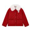 ELLE KIDS Mädchen Neujahrs Rote gesteppte Baumwolljacke mit abnehmbarem Kragen