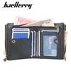 Wallet Men's Short Style European American Retro Multi Card Chain Soft Leather Clip Zipper Coin Purse