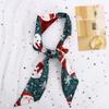 Bag Scarfs Accessories Female Printed Scarf Hair Ribbon Long Silk Scarf Christmas Hair Band