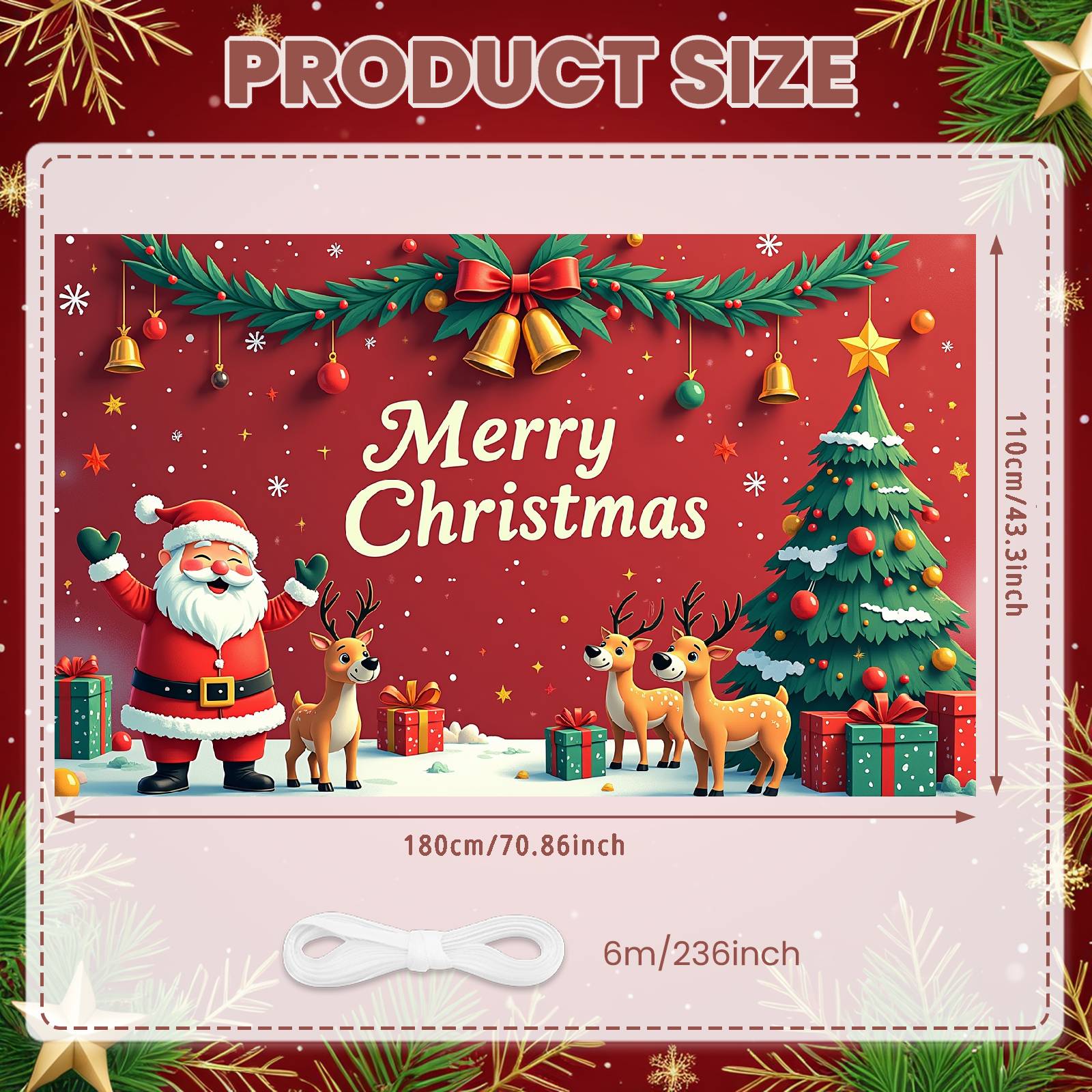 

Christmas Banner Red Theme Xmas Celebration Banner Festive Background Snowflake Pattern Merry Christmas Display For Xmas Event