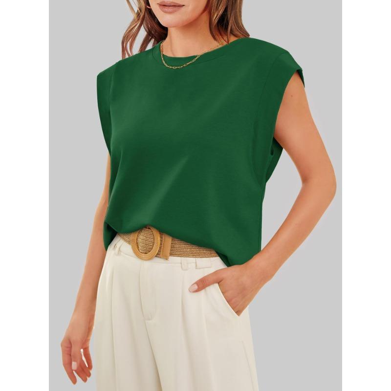 Sommer Damen T-Shirt Rundhals Lose Kurzarm T-Shirt Gestreift Top Weste