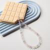 Natural Five Elements Crystal Aquamarine Pink Quartz Citrine Amethyst Phone Strap Wrist Rope for Women u