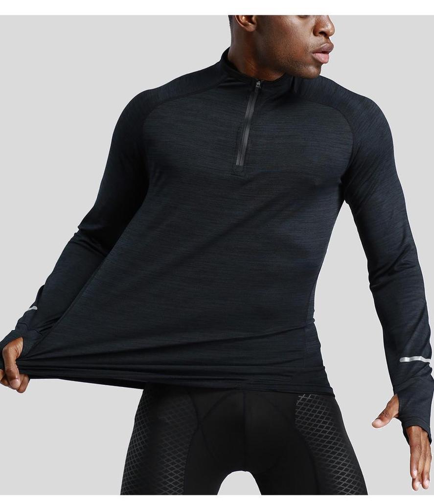 Men's Quick-Dry Long-Sleeve Compression Shirt for Running and Basketball