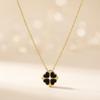 Fashion Jewelry 18K Gold Plated Clover Necklace  Valentine's Day Gift  Stainless Steel Heart Necklace for Girls