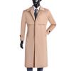 Men's Casual Long Trench Coat Spring Autumn Single Breasted British Vintage Windbreaker Coat