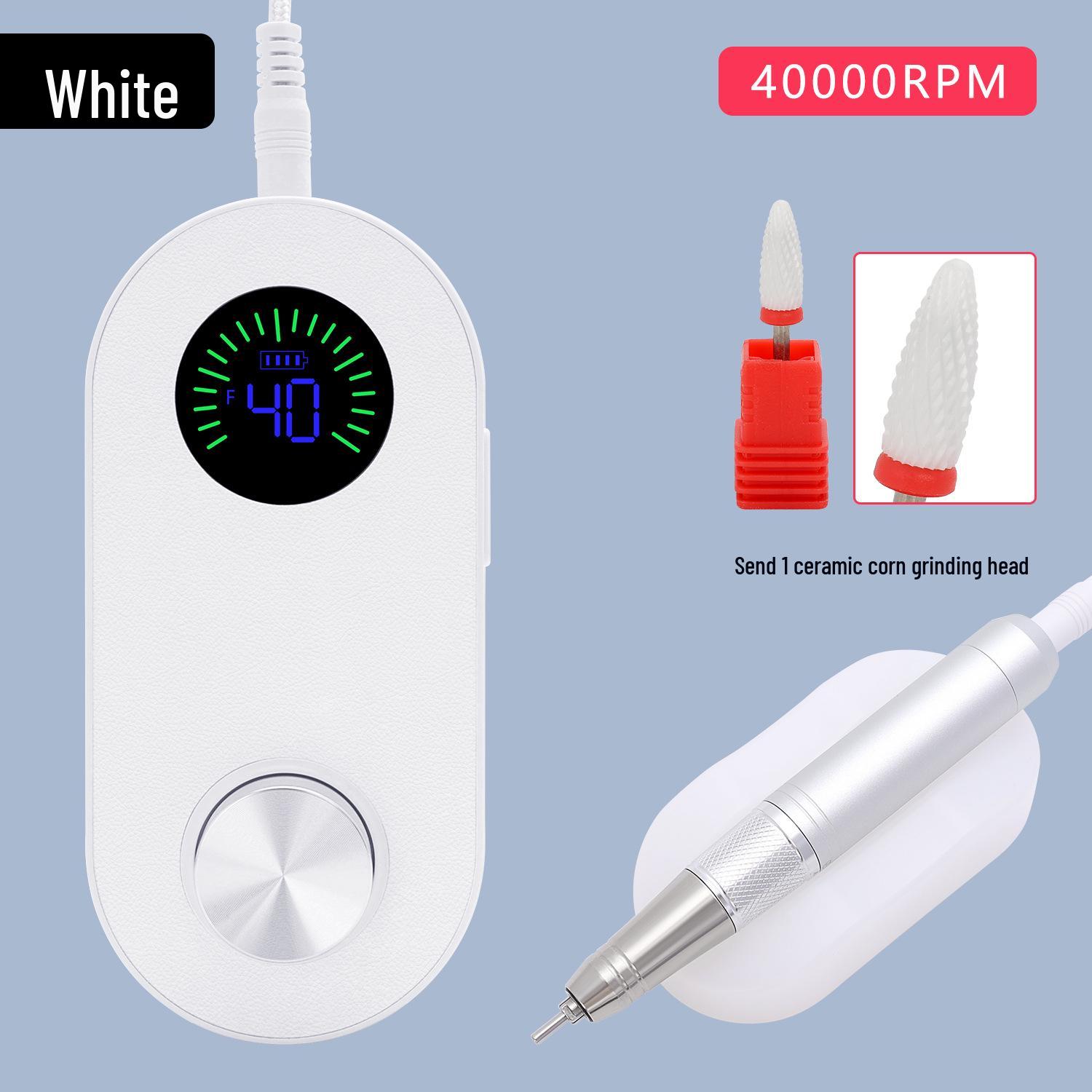 

Rechargeable 40000RPM Nail Grinder: High-Power Trimmer for Nails, Cuticles & Calluses белый