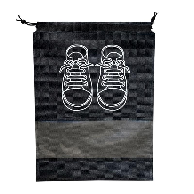 10Pcs/Set Shoe Dust Covers Non-Woven Dustproof Drawstring Clear Storage Bag Travel Pouch Bags Drying Shoes Protect Shoes