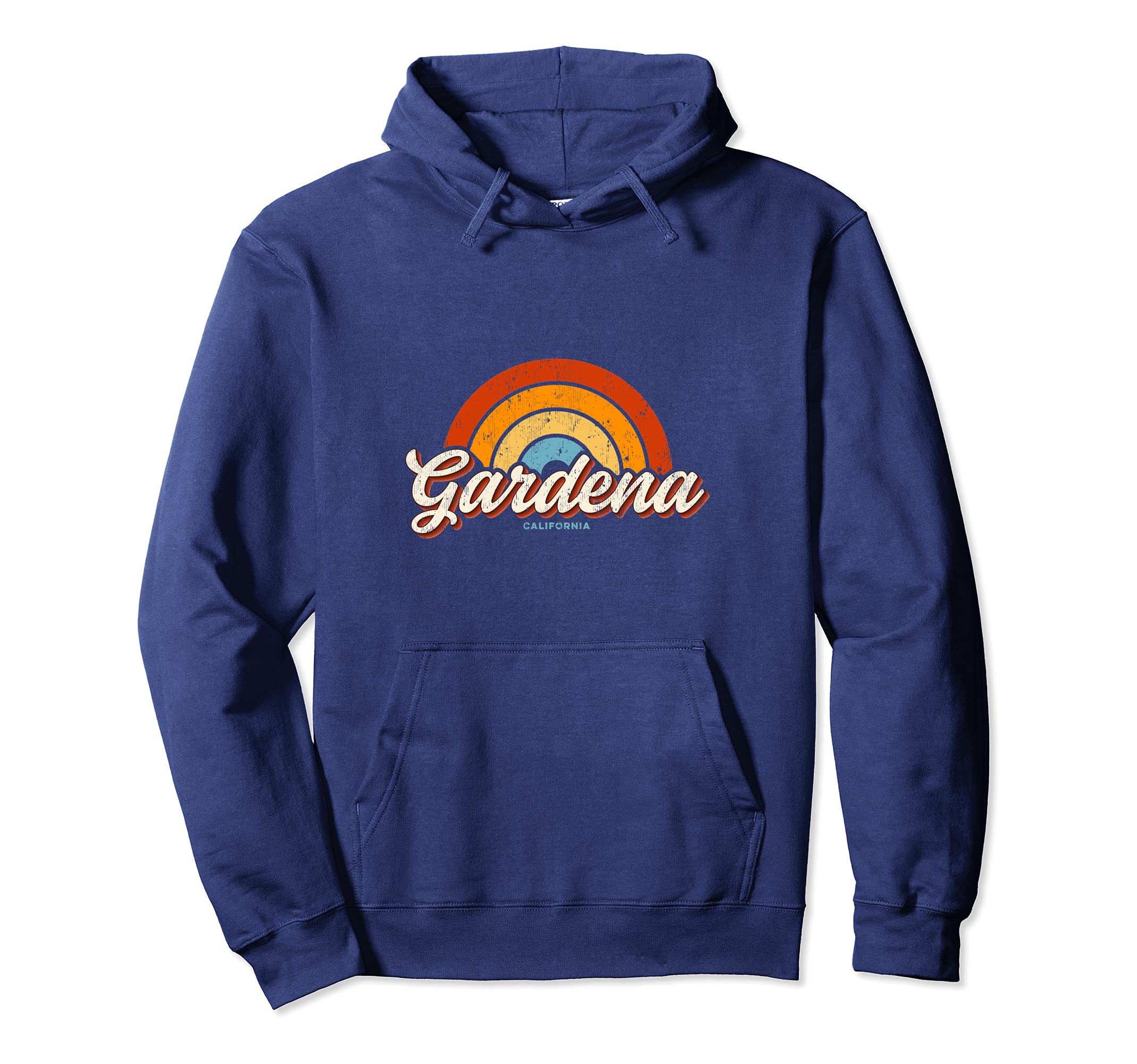 

Gardena California CA Vintage Rainbow Retro 70s Hoodie