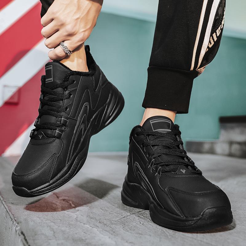 FashionMen Snow Boots outdoor Winter Plush Warm Men cotton shoes Lace-Up Non-slip Male Ankle Boots spring Autumn Man Work Shoes