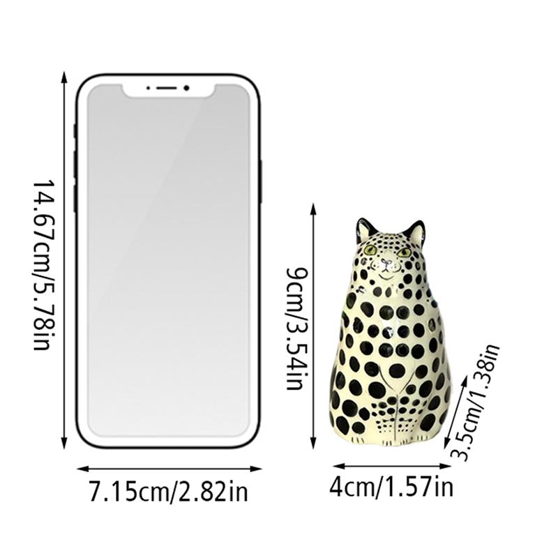 1PC Cute Resin Dotted Cat Vase Polka Dot Cat Shape Vase Cat Vase Tiny Animal Vases Funny