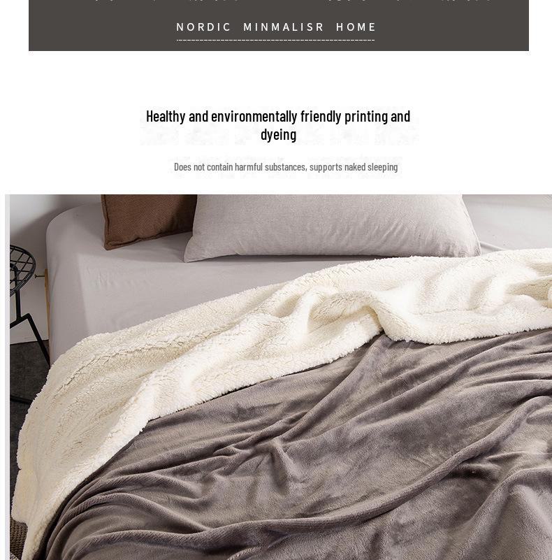 New Double-Layer Thick Lambskin Leisure Blanket for Sofa or Office Nap