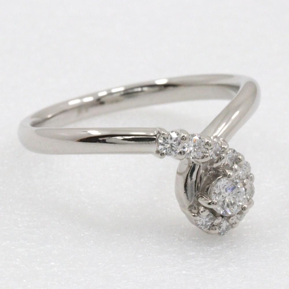 Ring Pt900Platinum/diamond #6.0(US Size) 4.2g Women Used