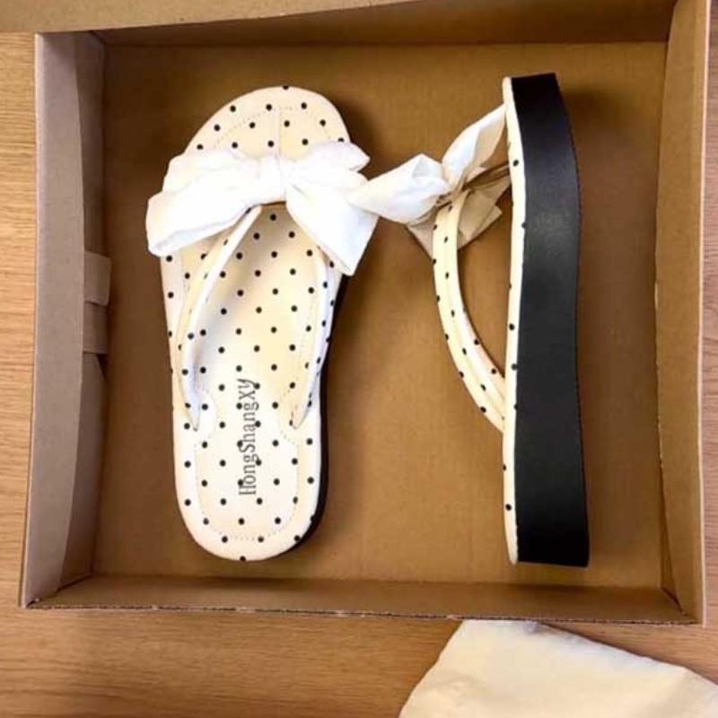 Women Flip Flops Flats Platform Slippers Casual Bow New Sandals Summer Shoes 2025 Slingback Beach Woman Slides Sandalias