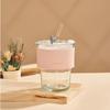 Light Luxury Bamboo Joint Glass Travel Cup with Straw