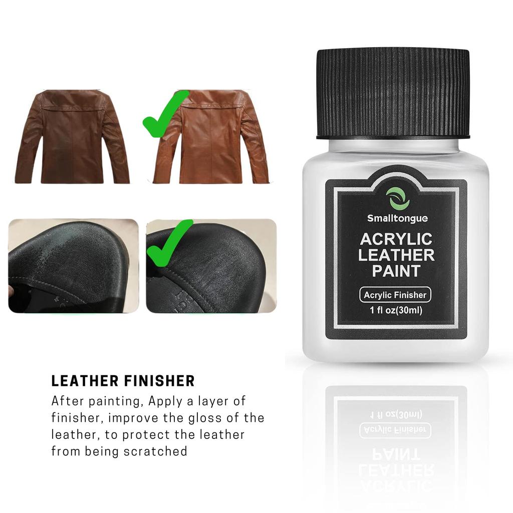Smalltongue 14-Farben-Acrylfarbe, Acrylfarbe für Leder, perfekt für Schuhe, Turnschuhe, Sofa, Taschen, Autositze, Ledervorbereitung und -entglasung (30ml