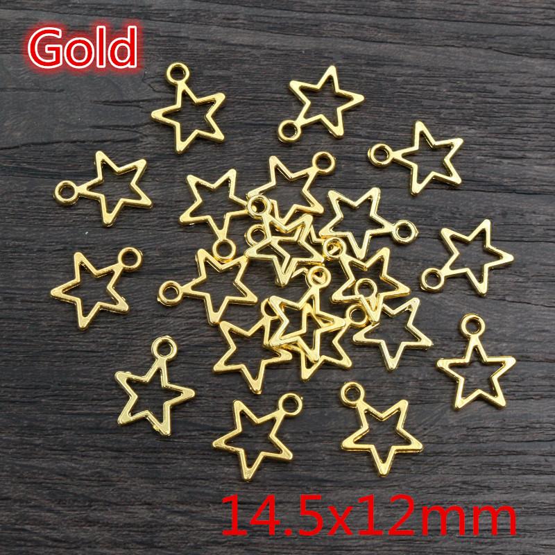 100pcs Charms Star Heart Pendants Antique Pendant fit,Vintage Tibetan Bronze Gold Silver color,DIY For Bracelet Necklace
