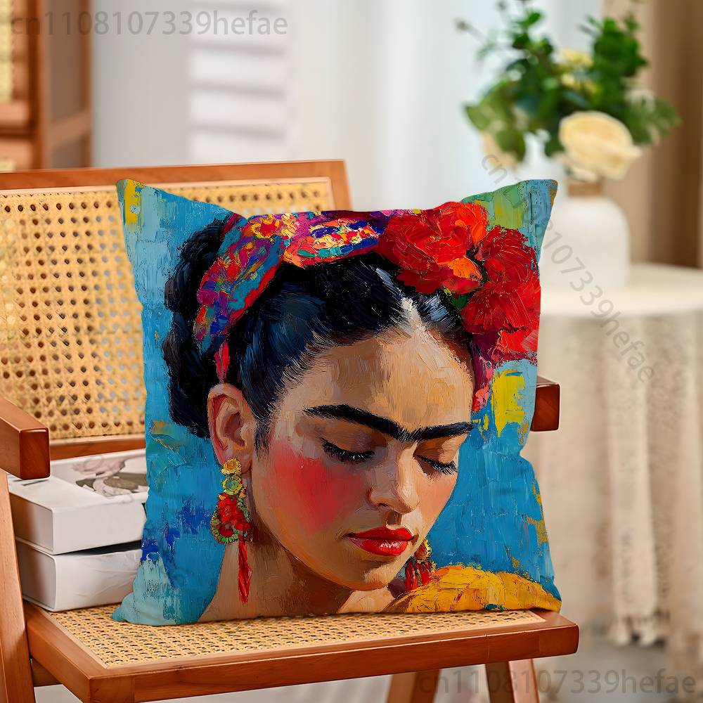 Moderne FFridaS KKahlo Kissenbezüge für Schlafzimmer Wohnzimmer Sofa Heimdekoration Polyester Kissenhülle mit Reißverschluss