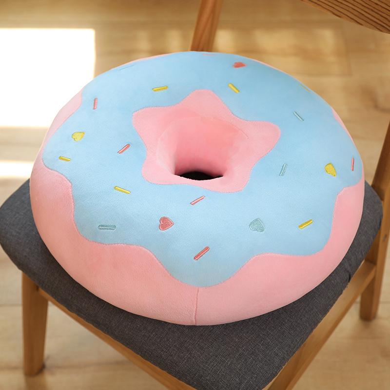 Dekorace Donut Plyšový polštář jako skutečný Fantastický prsten ve tvaru potravinového plyše Měkký kreativní sedák Polštář pod hlavu Vánoční dárek
