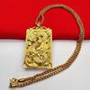 2026 Ethnic Style 18K Gold Plated Dragon & Guanyin Buddha Pendant Necklace for Men