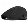Unisex White Cotton Flat Cap Adjustable Ivy Cap Retro British Style Beret Breathable Spring Summer Duckbill Hat