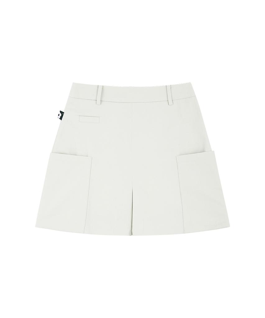 A Ben H-Line Pleated Culotte Skirt Beige