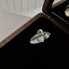 Korean Style S925 Sterling Silver Arc-Shaped Polished Ring